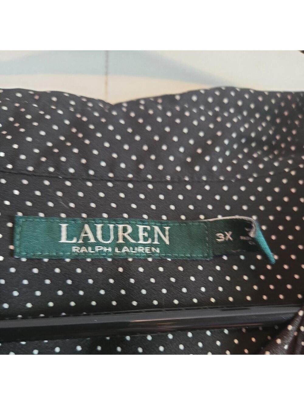 Lauren Ralph Lauren Polka Dot Button Down Blouse Business Casual 3xl Womens - Picture 5 of 7